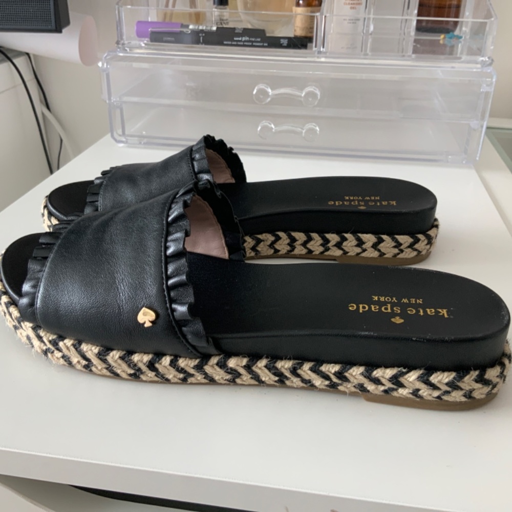 KATE SPADE ZAHARA LEATHER ESPADRILLES SLIP ON